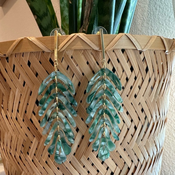 House of Harlow 1960 Jewelry - House of Harlow 1960 Palm Leaf dangle 14K gold plated earrings